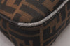 Authentic FENDI Zucca Shoulder Hand Bag Purse Canvas Leather Brown Black 6219I