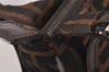 Authentic FENDI Zucca Shoulder Hand Bag Purse Canvas Leather Brown Black 6219I
