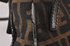 Authentic FENDI Zucca Shoulder Hand Bag Purse Canvas Leather Brown Black 6219I