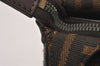 Authentic FENDI Zucca Shoulder Hand Bag Purse Canvas Leather Brown Black 6219I