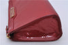 Auth LOUIS VUITTON Monogram Vernis Trousse Cosmetic MM Pouch Red M91430 LV 6220C