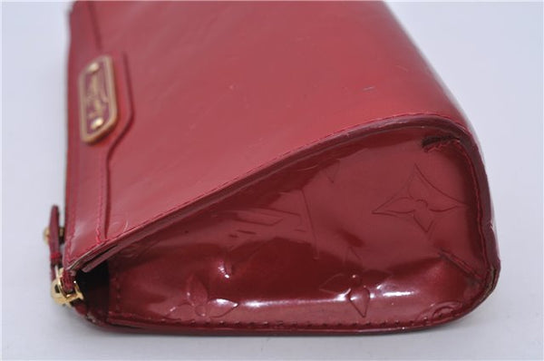 Auth LOUIS VUITTON Monogram Vernis Trousse Cosmetic MM Pouch Red M91430 LV 6220C