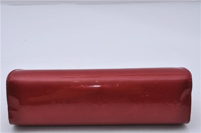 Auth LOUIS VUITTON Monogram Vernis Trousse Cosmetic MM Pouch Red M91430 LV 6220C