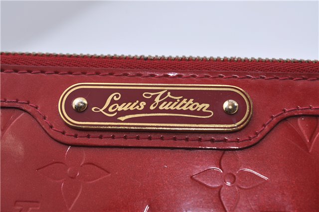 Auth LOUIS VUITTON Monogram Vernis Trousse Cosmetic MM Pouch Red M91430 LV 6220C