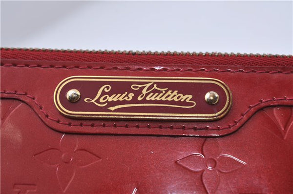 Auth LOUIS VUITTON Monogram Vernis Trousse Cosmetic MM Pouch Red M91430 LV 6220C
