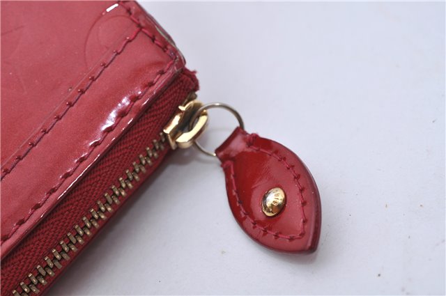 Auth LOUIS VUITTON Monogram Vernis Trousse Cosmetic MM Pouch Red M91430 LV 6220C