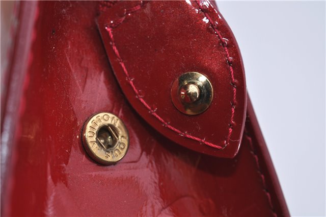 Auth LOUIS VUITTON Monogram Vernis Trousse Cosmetic MM Pouch Red M91430 LV 6220C