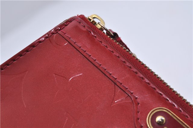 Auth LOUIS VUITTON Monogram Vernis Trousse Cosmetic MM Pouch Red M91430 LV 6220C