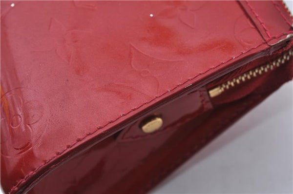 Auth LOUIS VUITTON Monogram Vernis Trousse Cosmetic MM Pouch Red M91430 LV 6220C