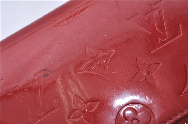 Auth LOUIS VUITTON Monogram Vernis Trousse Cosmetic MM Pouch Red M91430 LV 6220C