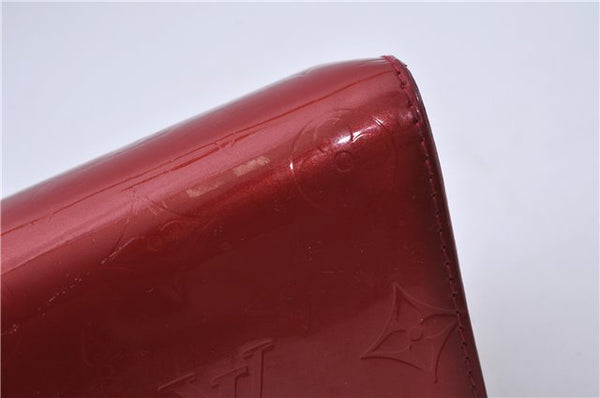 Auth LOUIS VUITTON Monogram Vernis Trousse Cosmetic MM Pouch Red M91430 LV 6220C