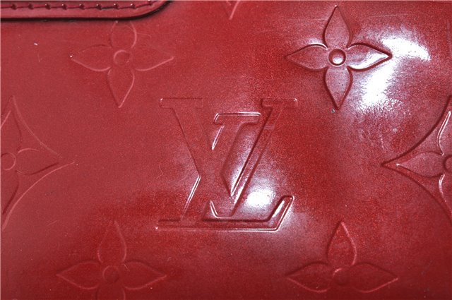 Auth LOUIS VUITTON Monogram Vernis Trousse Cosmetic MM Pouch Red M91430 LV 6220C