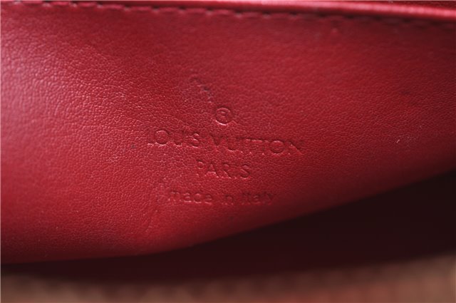 Auth LOUIS VUITTON Monogram Vernis Trousse Cosmetic MM Pouch Red M91430 LV 6220C