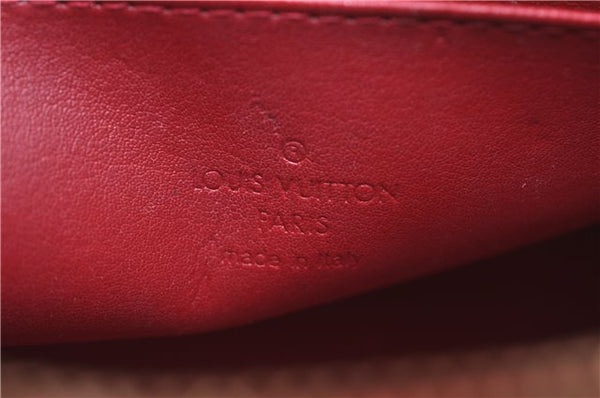 Auth LOUIS VUITTON Monogram Vernis Trousse Cosmetic MM Pouch Red M91430 LV 6220C