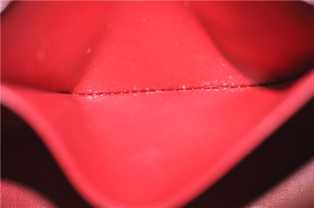 Auth LOUIS VUITTON Monogram Vernis Trousse Cosmetic MM Pouch Red M91430 LV 6220C