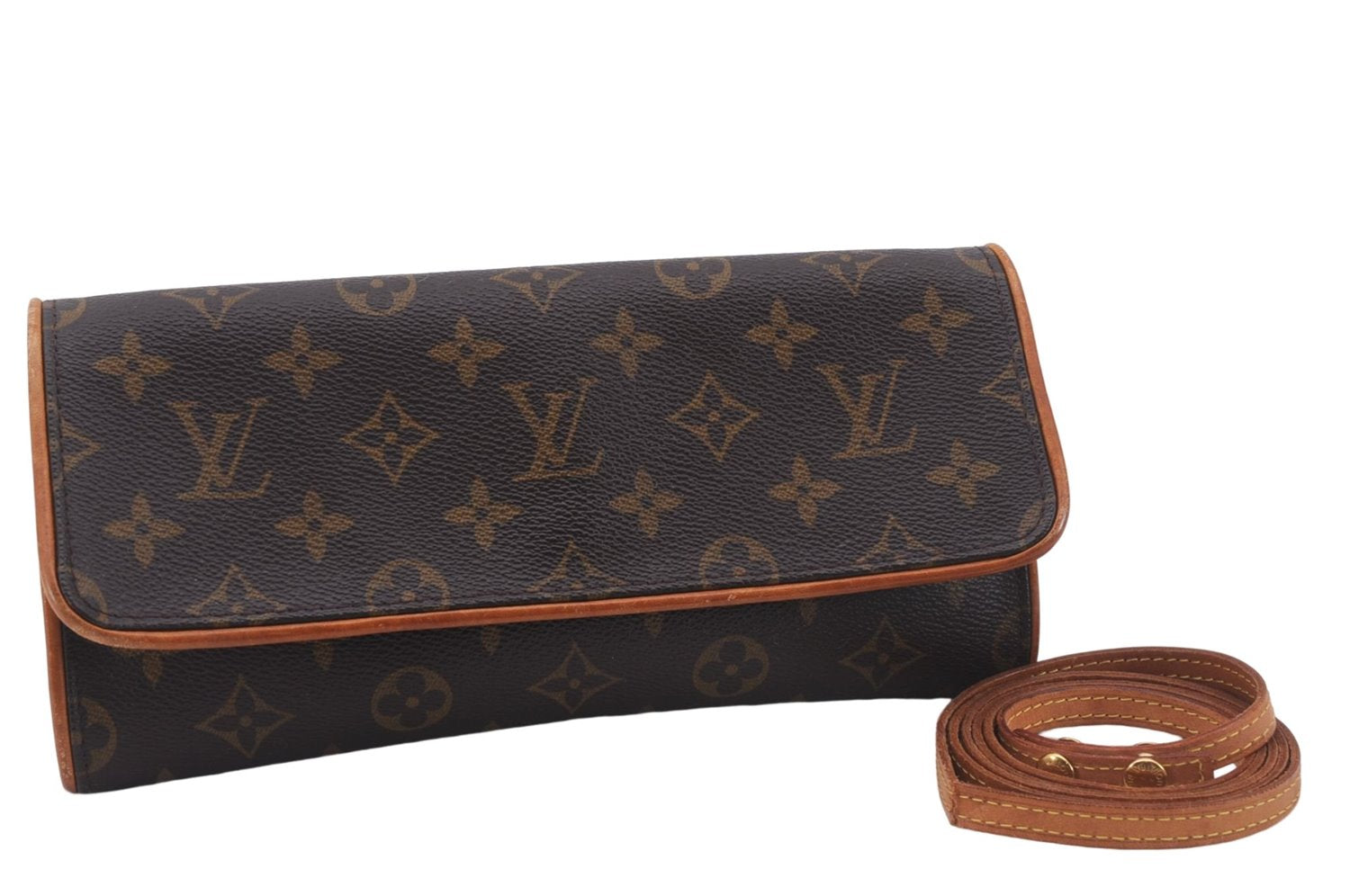 Auth Louis Vuitton Monogram Pochette Twin GM Shoulder Bag M51852 LV Junk 6222D