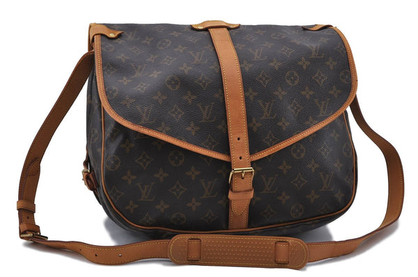 Auth LOUIS VUITTON Monogram Saumur 35 Shoulder Cross Body Bag M42254 LV 6223C