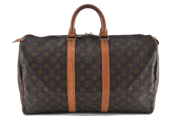 Authentic LOUIS VUITTON Monogram Keepall 45 Boston Bag M41428 LV 6224C