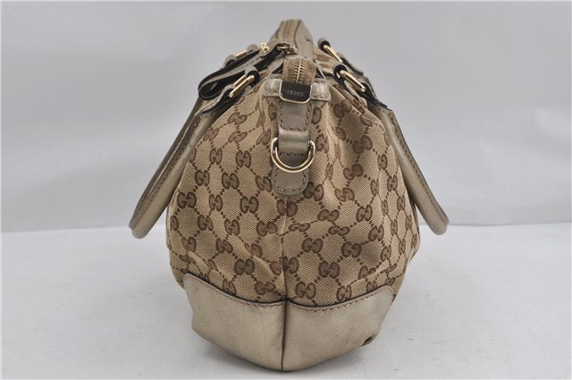 Auth GUCCI Sukey 2Way Shoulder Hand Bag GG Canvas Leather 247902 Brown 6224D