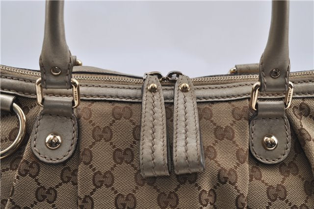 Auth GUCCI Sukey 2Way Shoulder Hand Bag GG Canvas Leather 247902 Brown 6224D