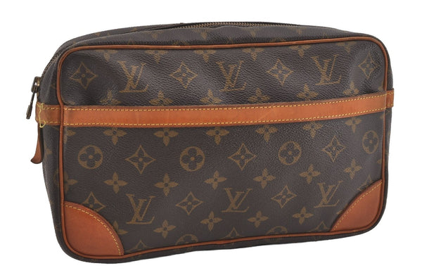 Authentic Louis Vuitton Monogram Compiegne 28 Clutch Hand Bag M51845 LV 6224I