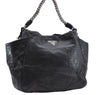 Authentic PRADA Leather Chain Shoulder Tote Bag Purse Black 6225D