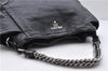 Authentic PRADA Leather Chain Shoulder Tote Bag Purse Black 6225D