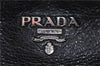 Authentic PRADA Leather Chain Shoulder Tote Bag Purse Black 6225D