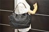 Authentic PRADA Leather Chain Shoulder Tote Bag Purse Black 6225D