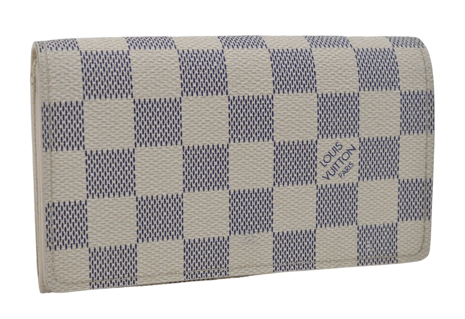 Auth Louis Vuitton Damier Azur Porte Monnaie Billets Tresor N61744 Wallet 6228E