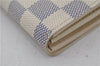 Auth Louis Vuitton Damier Azur Porte Monnaie Billets Tresor N61744 Wallet 6228E