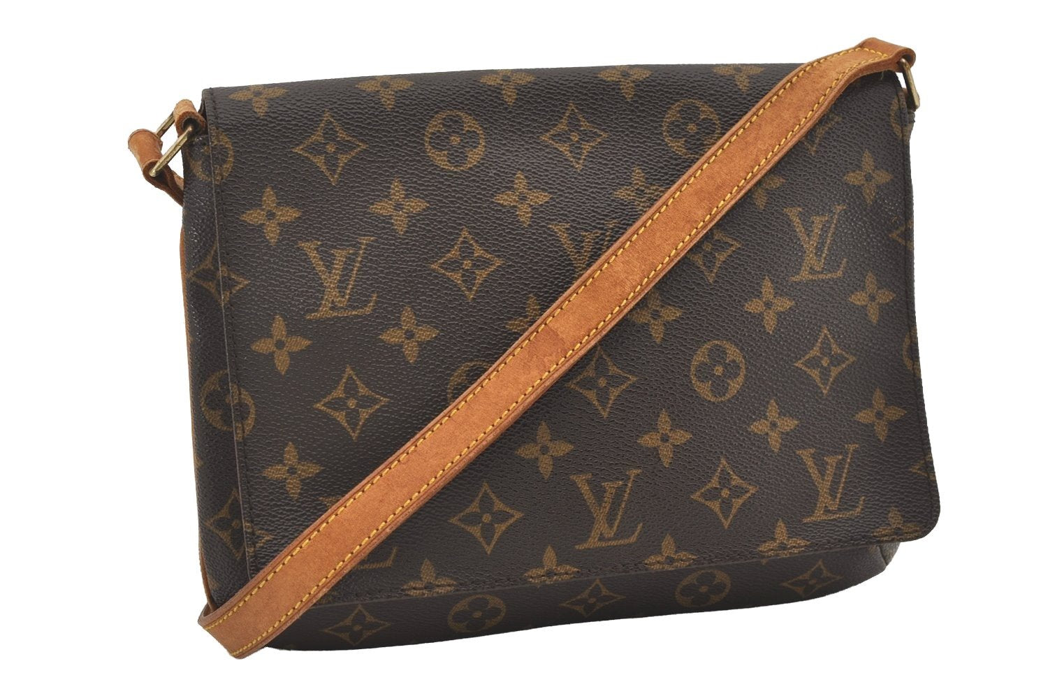 Authentic Louis Vuitton Monogram Musette Tango Shoulder Bag M51257 LV 6229I