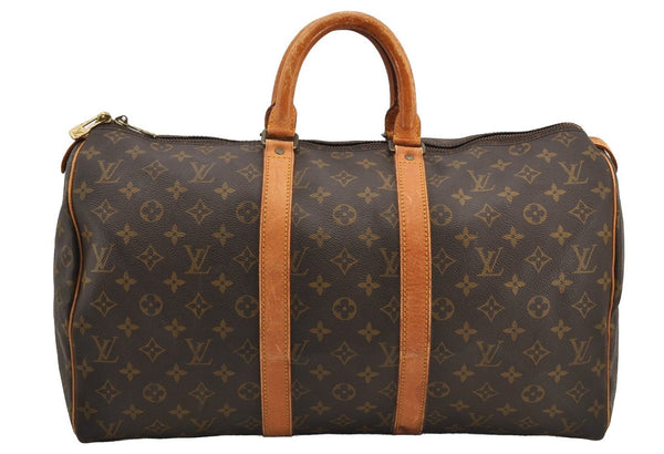 Authentic Louis Vuitton Monogram Keepall 45 Travel Boston Bag M41428 LV 6230I