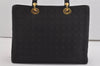 Authentic Christian Dior Lady Dior Cannage Nylon Hand Bag Black CD Junk 6231I
