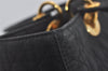 Authentic Christian Dior Lady Dior Cannage Nylon Hand Bag Black CD Junk 6231I