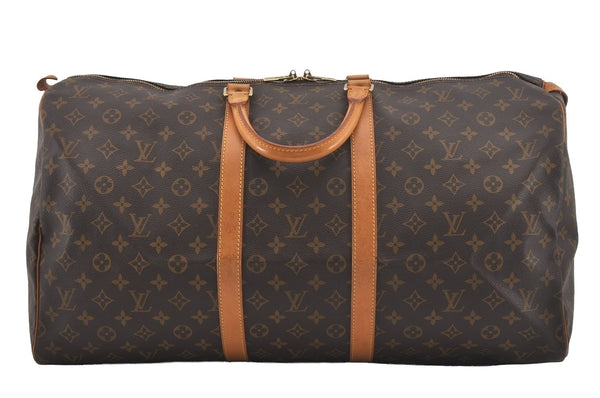 Authentic Louis Vuitton Monogram Keepall 55 Travel Boston Bag M41424 LV 6232I