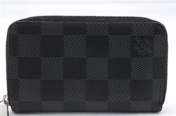 Authentic Louis Vuitton Damier Graphite Zippy Coin Purse Wallet N63076 LV 6233E