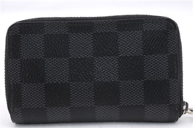 Authentic Louis Vuitton Damier Graphite Zippy Coin Purse Wallet N63076 LV 6233E