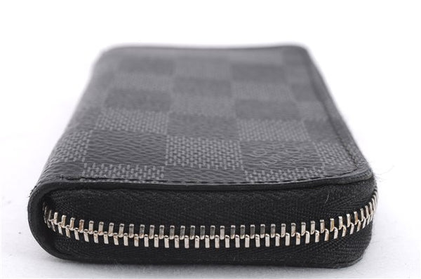 Authentic Louis Vuitton Damier Graphite Zippy Coin Purse Wallet N63076 LV 6233E