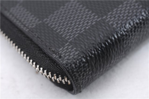 Authentic Louis Vuitton Damier Graphite Zippy Coin Purse Wallet N63076 LV 6233E