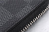 Authentic Louis Vuitton Damier Graphite Zippy Coin Purse Wallet N63076 LV 6233E