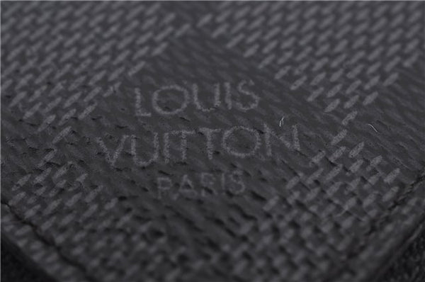 Authentic Louis Vuitton Damier Graphite Zippy Coin Purse Wallet N63076 LV 6233E