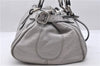 Authentic Chloe Paddington Leather Shoulder Hand Bag Gray 6234D