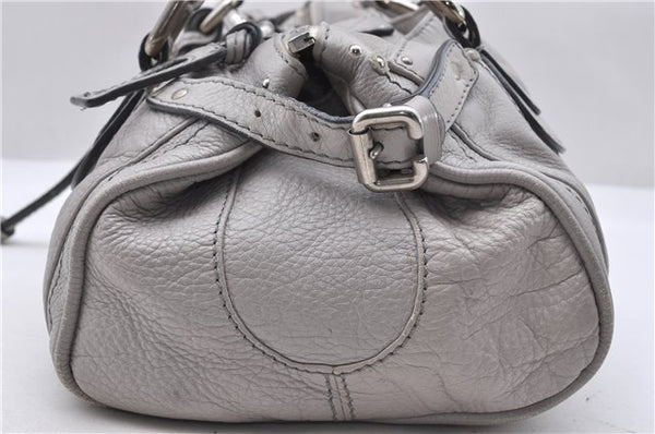 Authentic Chloe Paddington Leather Shoulder Hand Bag Gray 6234D