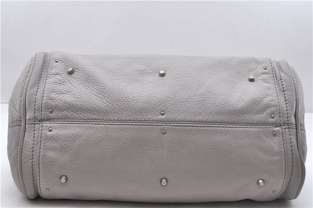 Authentic Chloe Paddington Leather Shoulder Hand Bag Gray 6234D