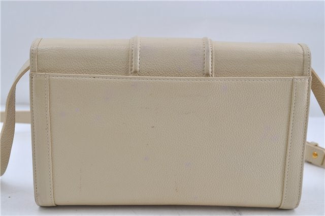 Authentic YVES SAINT LAURENT Shoulder Cross Body Bag Purse Leather Ivory 6235D