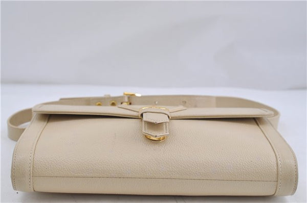 Authentic YVES SAINT LAURENT Shoulder Cross Body Bag Purse Leather Ivory 6235D