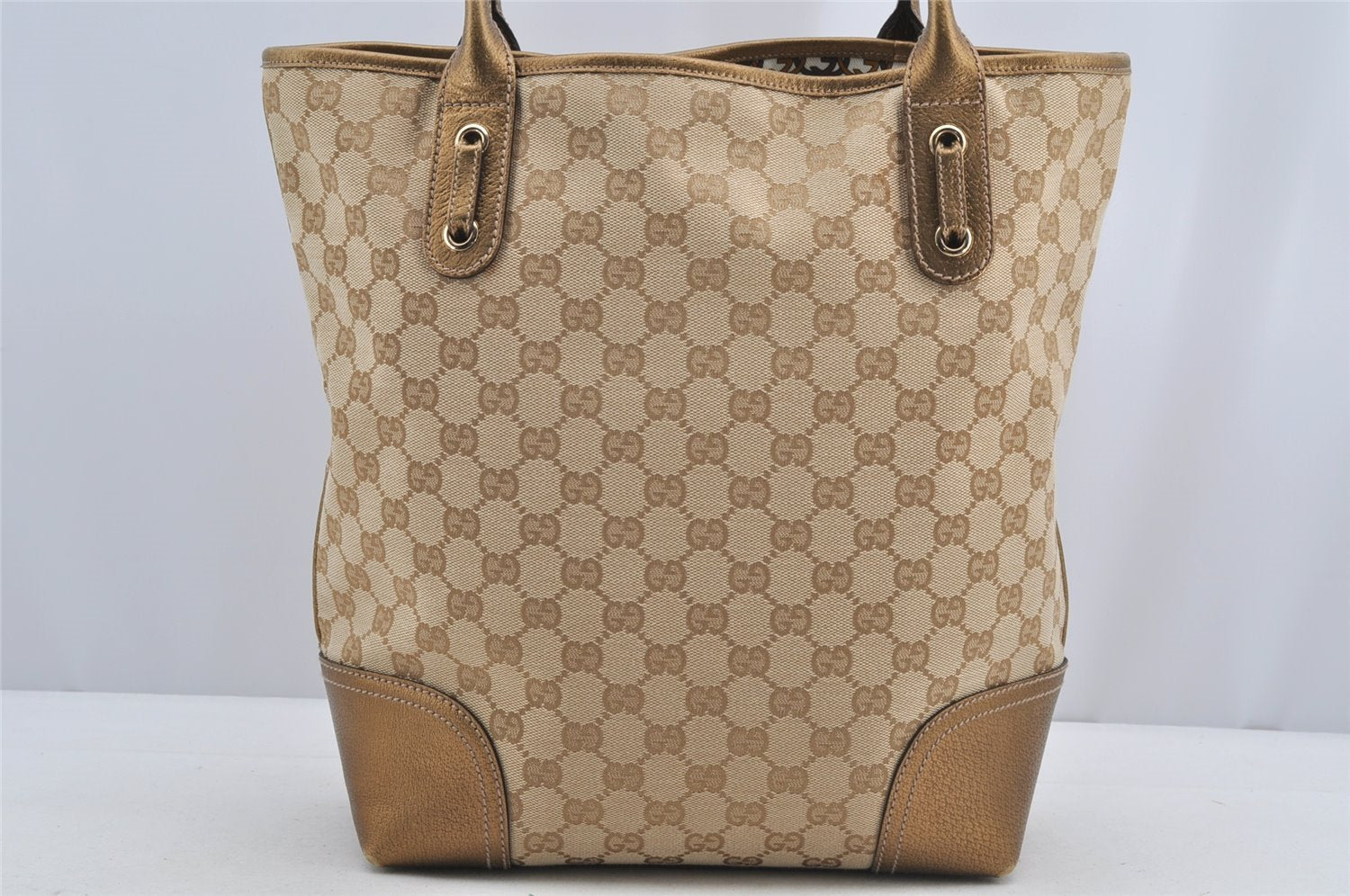 Authentic GUCCI Princy GG Canvas Leather Shoulder Tote Bag 181779 Beige 6235I