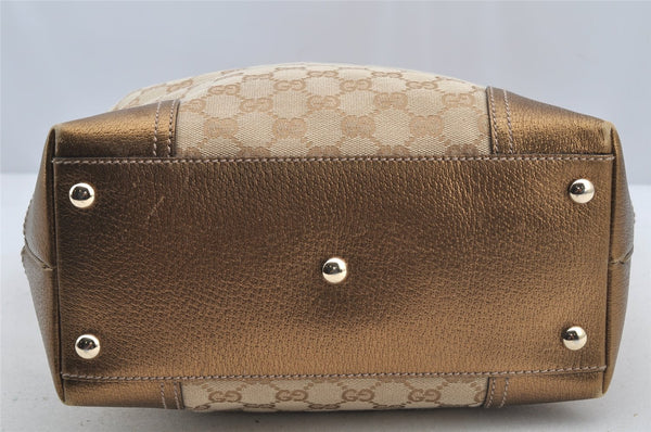 Authentic GUCCI Princy GG Canvas Leather Shoulder Tote Bag 181779 Beige 6235I