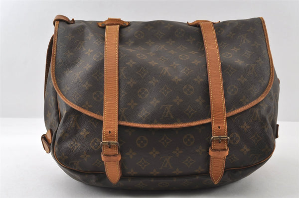 Authentic Louis Vuitton Monogram Saumur 43 Shoulder Cross Bag M42252 LV 6236I